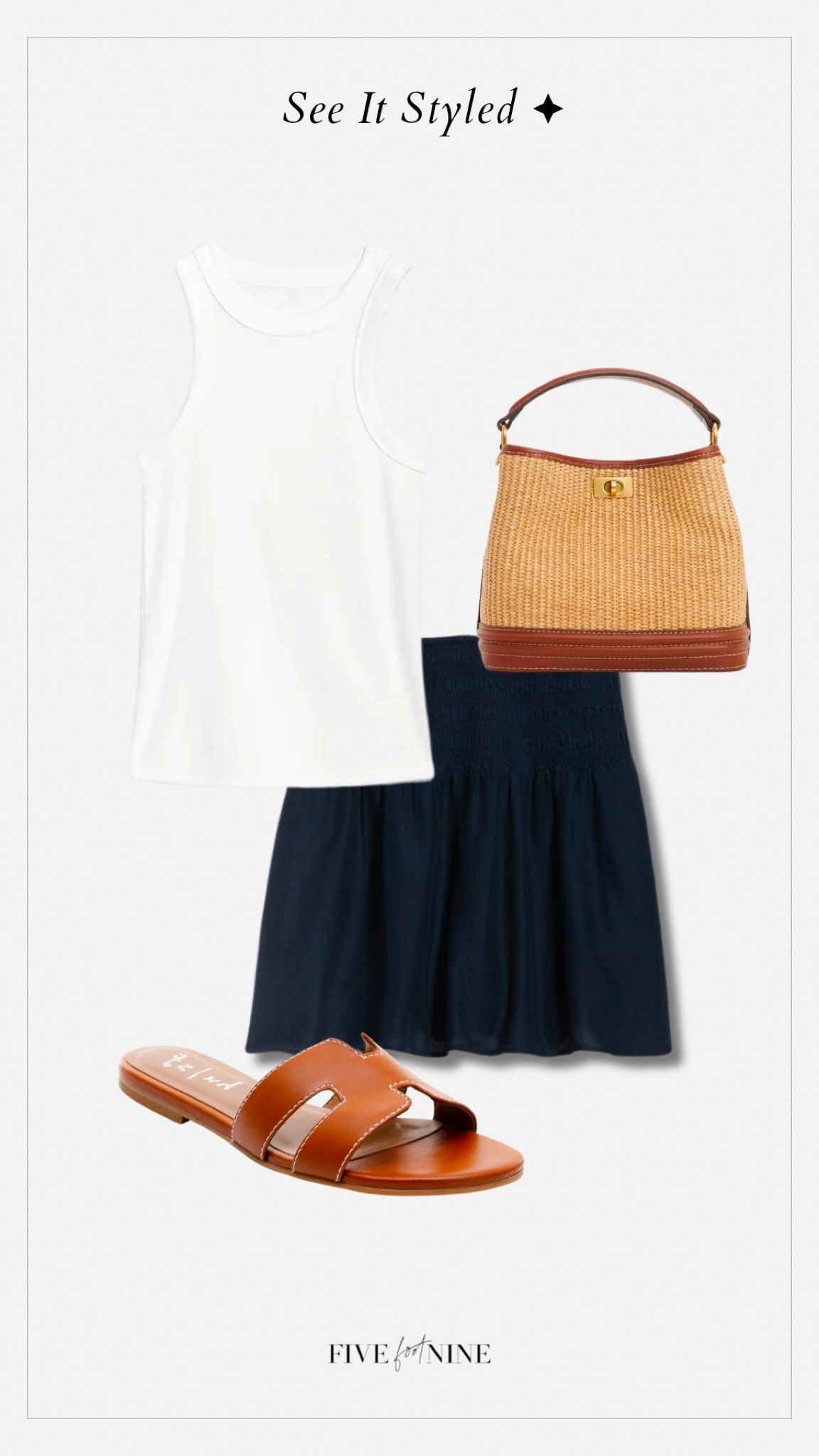 Smocked skirt, white tank, tall fashion 

#LTKSeasonal #LTKfindsunder100