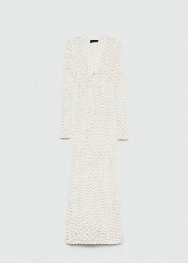 Crochet bow dress -  Women | Mango USA | MANGO (US)