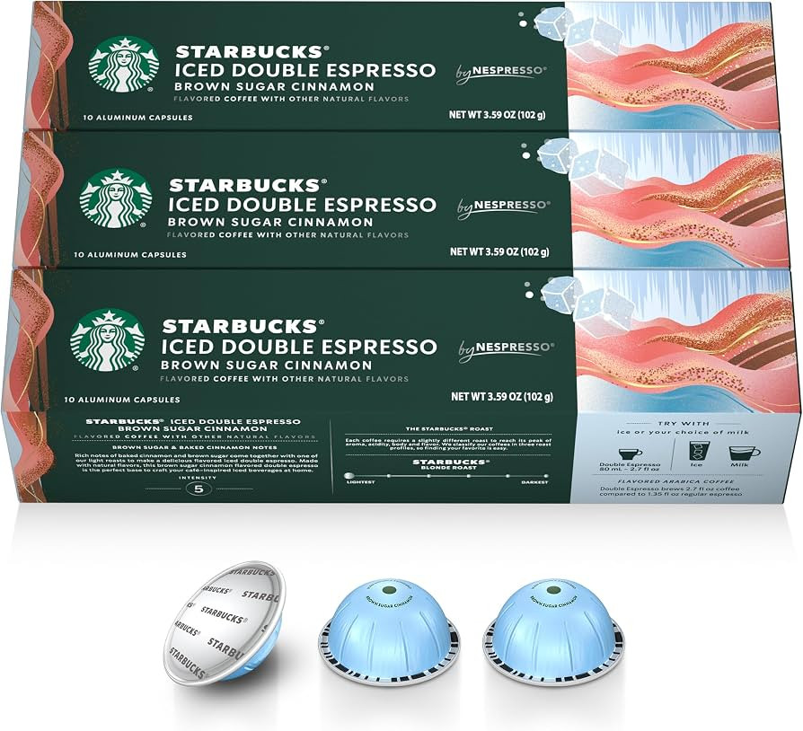 Starbucks by Nespresso Vertuo, Iced Brown Sugar Cinnamon Coffee, 30-count | Amazon (US)