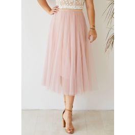 My Secret Garden Tulle Maxi Skirt in Pink for Romantic Brunches & Evening Plans | Chicwish