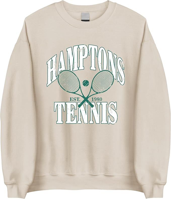 Hamptons Tennis Est 1980 Sweatshirt - Hamptons Tennis Sweatshirt, Tennis Sweatshirts for Women | Amazon (US)