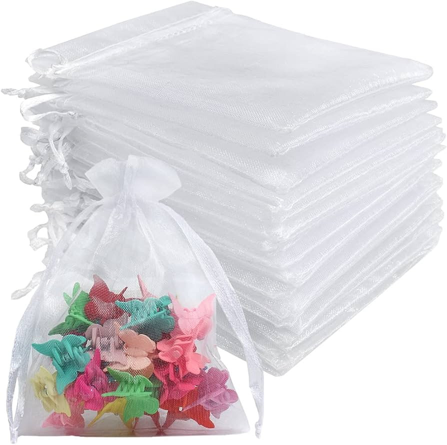 Edealing Organza Gift Bags,100 PCS White Organza Drawstring Favor Bags,4.72x3.54 inch inch Gift W... | Amazon (CA)