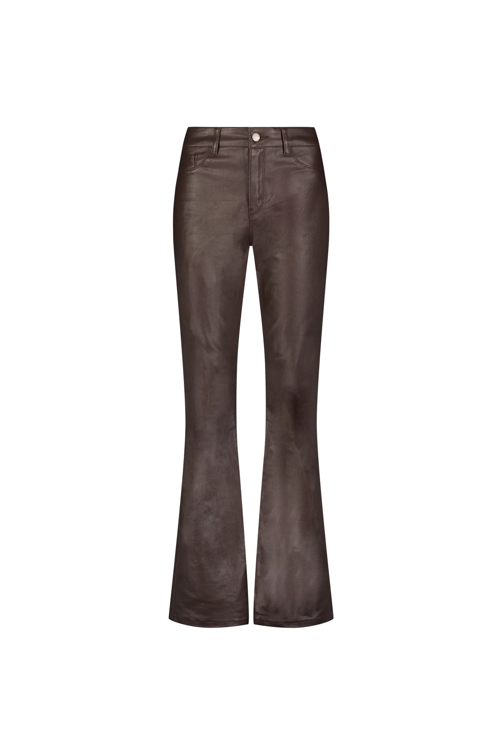 Aria Coated Flare Jean - Espresso | The Noli Shop