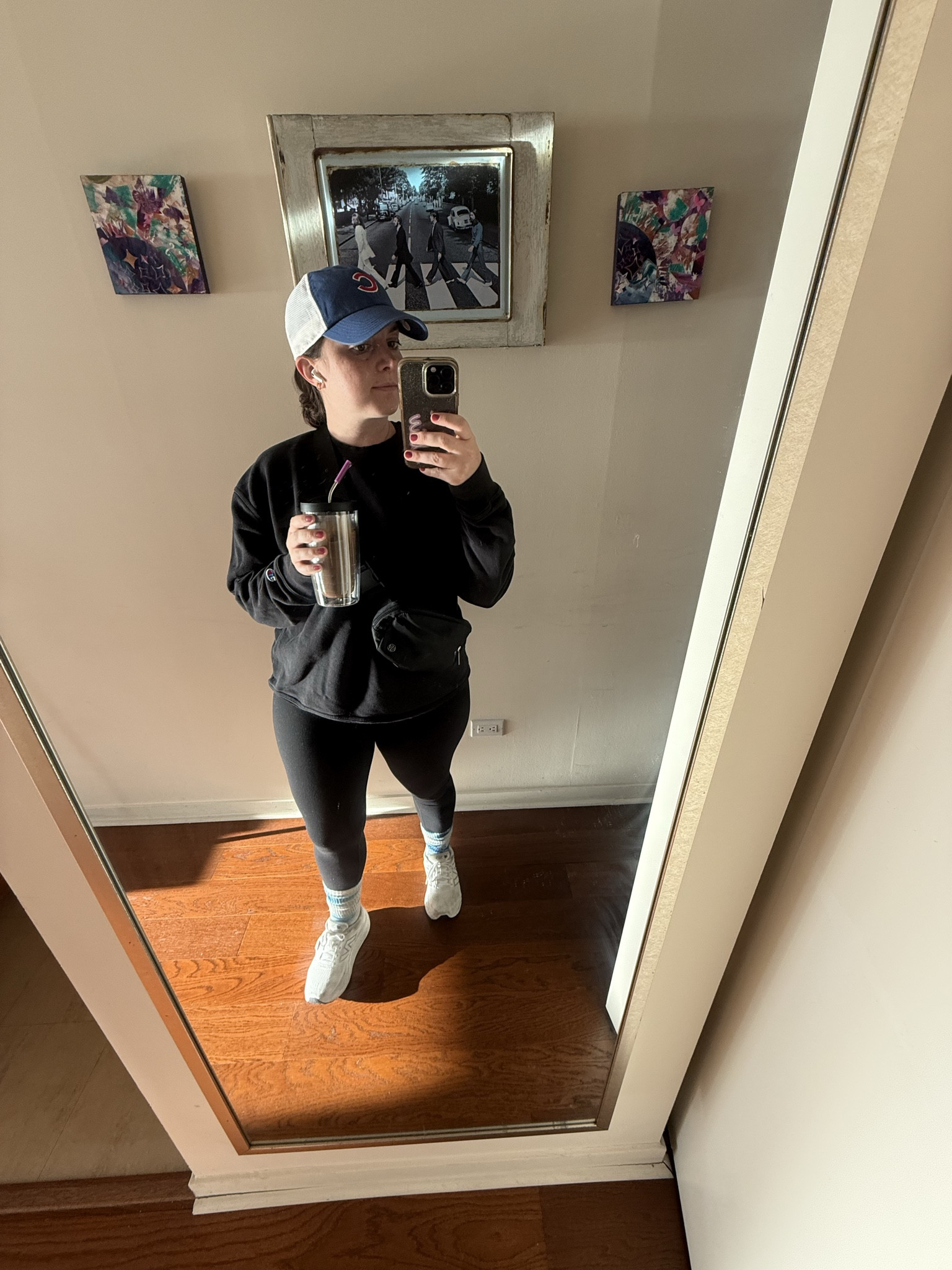 Before the temps dropped like crazy, this is what I was wearing! Nice indoor workout outfit for the winter months, but also nice for the moderately cold days  

#LTKootd #LTKMidsize #LTKSeasonal