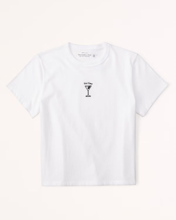 Women's Short-Sleeve Martini Graphic Skimming Tee | Women's Tops | Abercrombie.com | Abercrombie & Fitch (US)