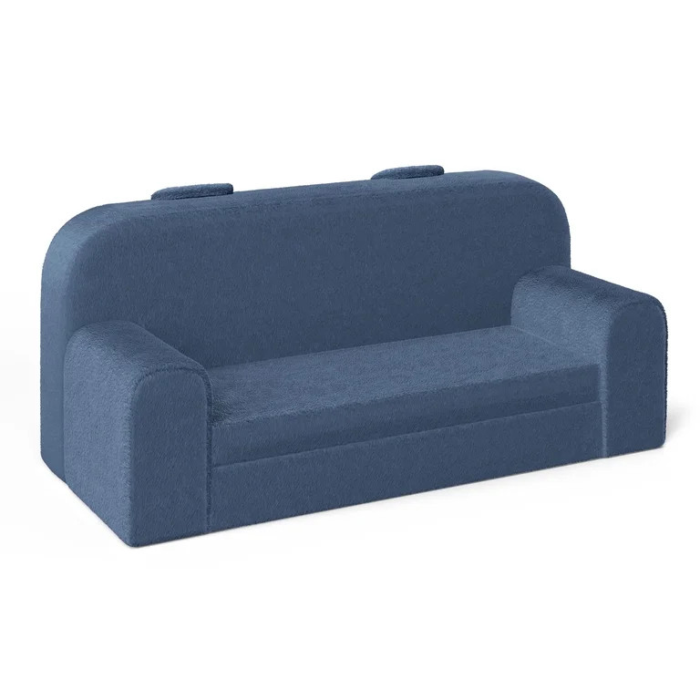 Mainstays Kids Compressed Oversized Faux Fur Couch, Blue | Walmart (US)