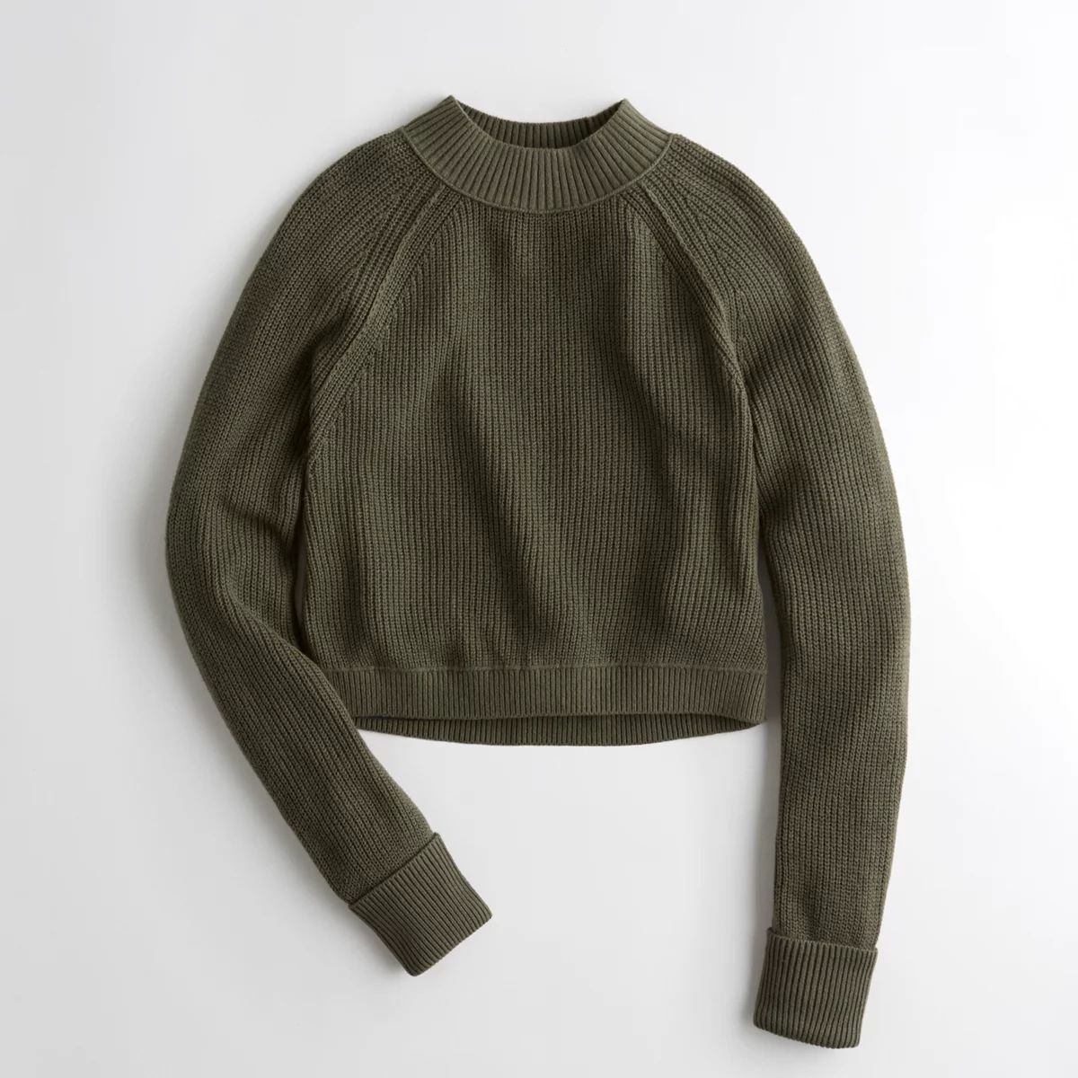 Ribbed Crop Mockneck Sweater | Hollister US