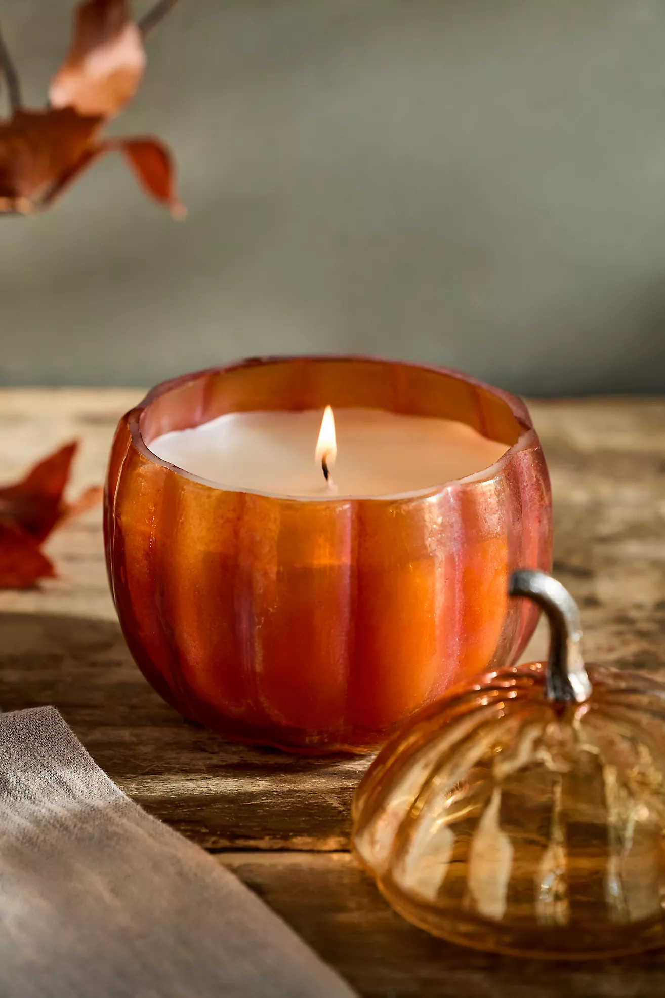 Autumn Bounty Glass Pumpkin Candle | Anthropologie (US)