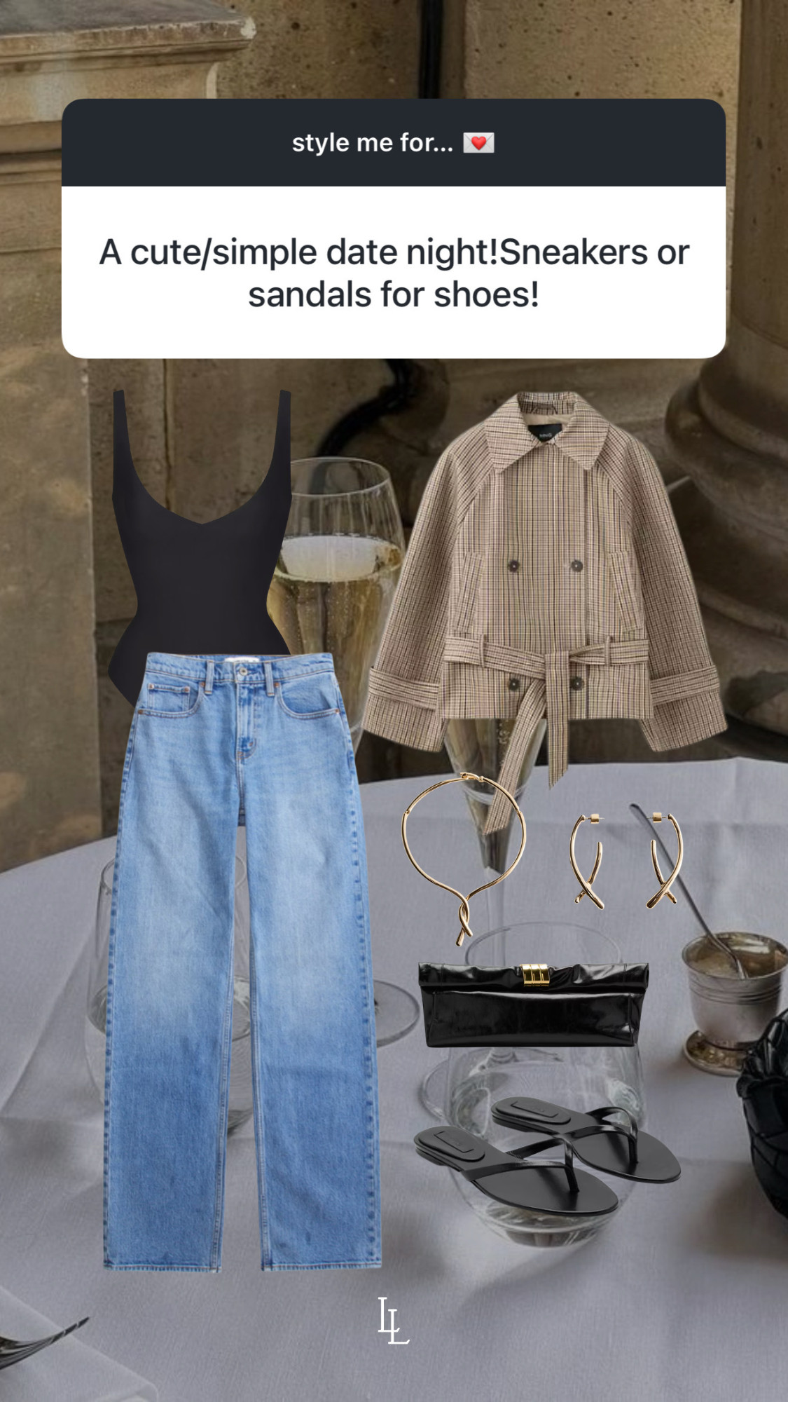 Style inspo for a casual date night! Love this jacket from MANGO. Abercrombie jeans, skims.  

 #LTKootd