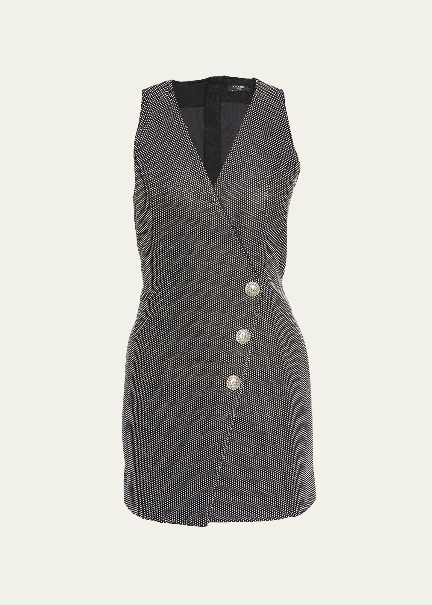 Balmain Wrap Strass Denim Mini Dress | Bergdorf Goodman