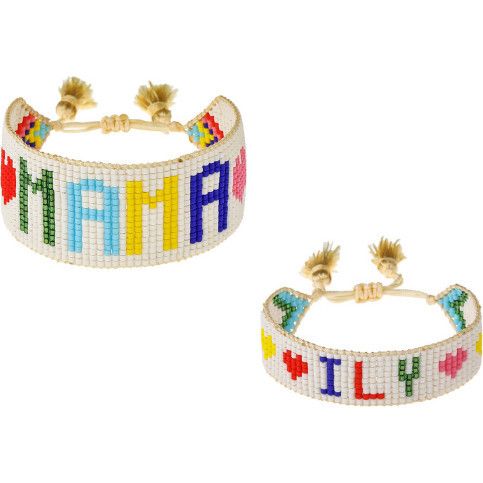 Mini & Me: Rainbow MAMA and ILY Bracelet Set | Maisonette