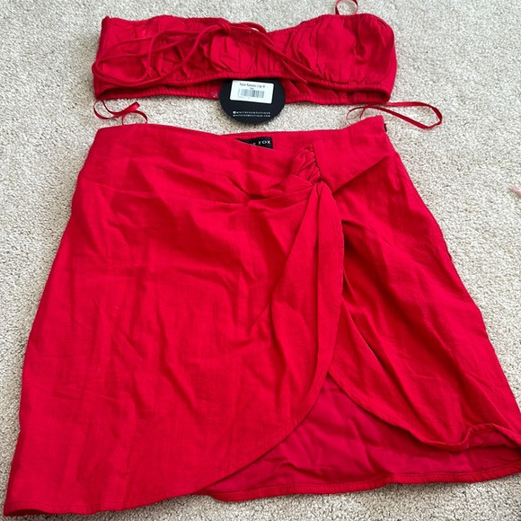 white fox italian romance crop top & skirt set | Poshmark