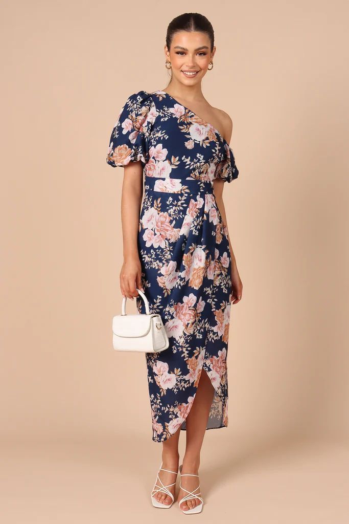 Cleobella One Shoulder Midi Dress - Navy Floral | Petal & Pup (US)