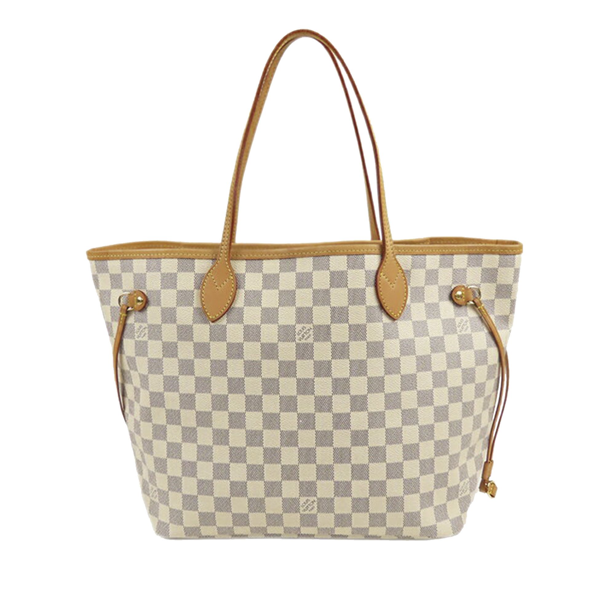 Pre-Owned Louis Vuitton Damier Azur Neverfull MM Canvas White | Walmart (US)