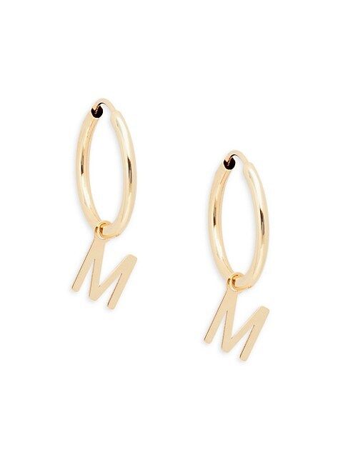 Saks Fifth Avenue Made in Italy 14K Yellow Gold Initial Dangle-Hoop Earrings on SALE | Saks OFF 5... | Saks Fifth Avenue OFF 5TH