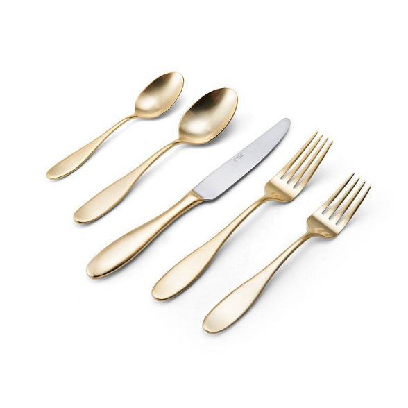 Towle 20pc Stainless Steel Gold Plated Ashwell Silverware Set | Target