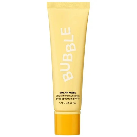 Bubble Skincare Solar Mate Mineral Sunscreen SPF 40, All Skin Types, 1.7 fl oz / 50mL | Walmart (US)