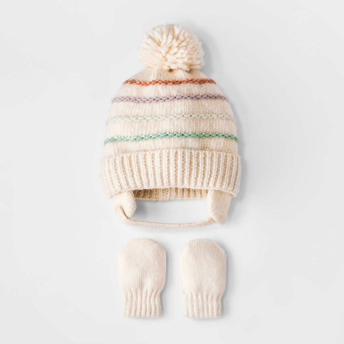 Baby Girls' Multi Striped Hat - Cat & Jack™ Beige | Target