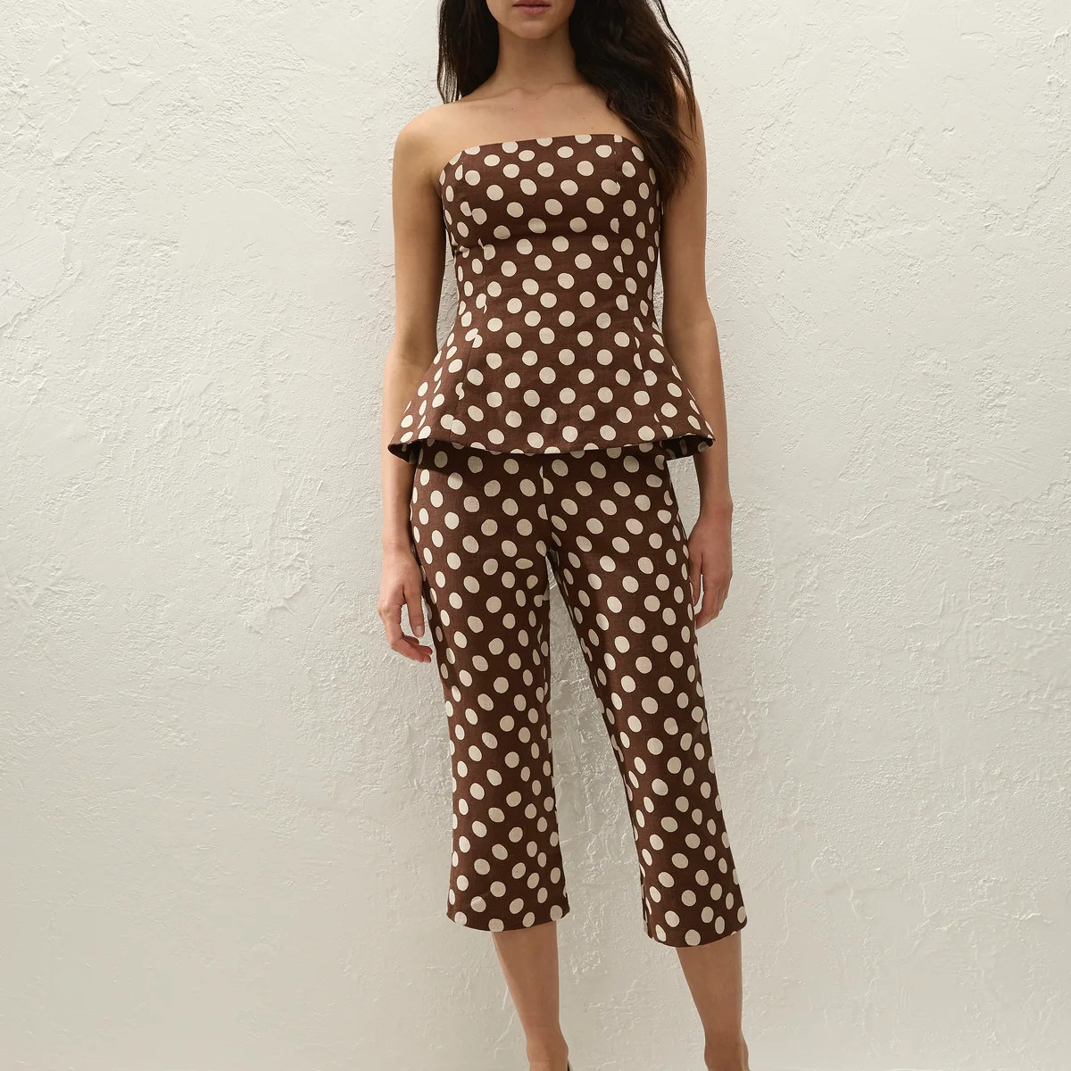 Valeria Capri Pant Cioccolato Dot | Faithfull (AU)