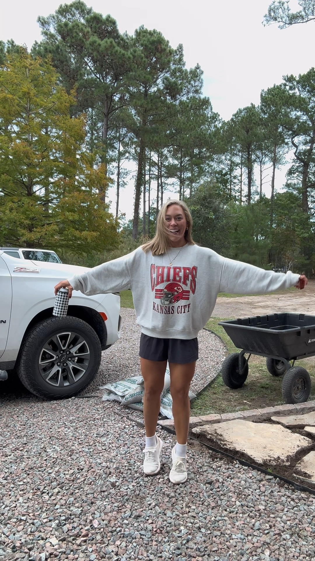 In honor of a Chiefs victory today❤️🏈 love this crewneck! In a L here & I def can say it’s not super oversized / long - very comfy sweater material sweatshirt! It’s super soft! More teams as well🤌🏼

Ootd / football / comfy / American Eagle / fall style / Holley Gabrielle 

#LTKStyleTip #LTKSeasonal #LTKFindsUnder100
