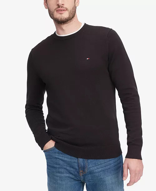 Tommy Hilfiger Men's Essential Solid Crew Neck Sweater - Macy's | Macy's