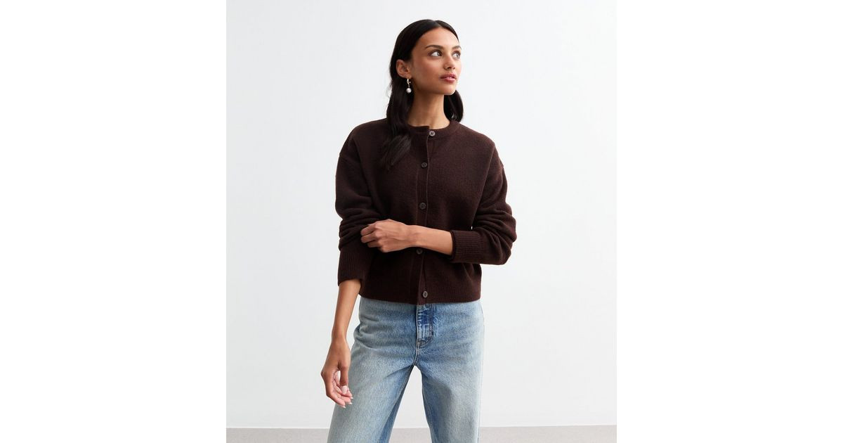Brown Soft Knit Crew Neck Cardigan
						
						Add to Saved Items
						Remove from Saved Items | New Look (UK)