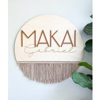 Macrame Name Sign | 3D Nursery Kids Decor Boho | Etsy (US)