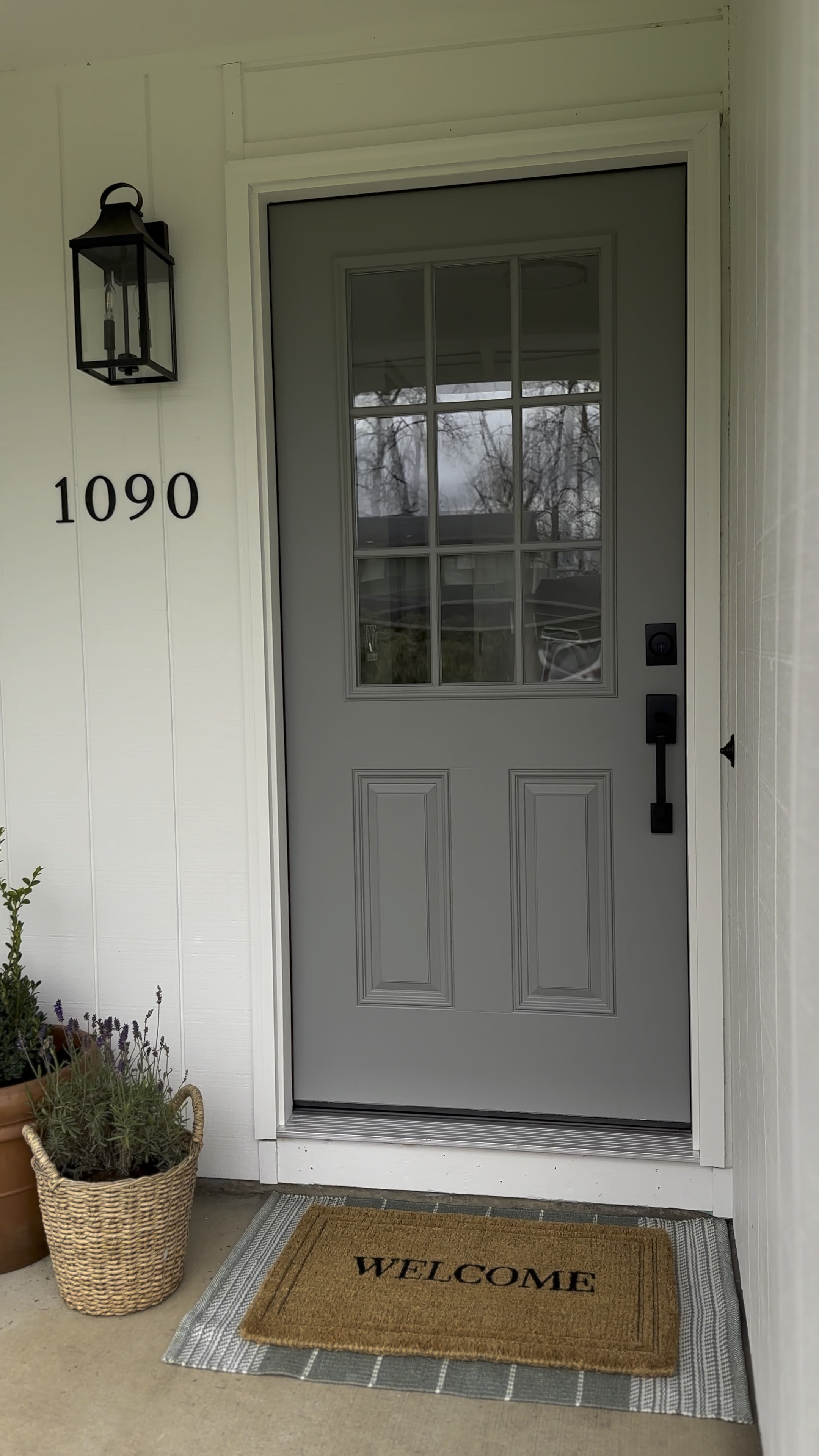 Front porch, exterior, planter pots, front door, doormats, interior designer, home ideas, home decor, exterior lights 

Front door color: Tin Lizzie
Exterior color: Pure White

#LTKHome