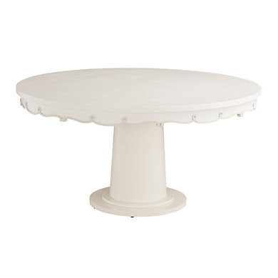 Lucie Round 60 inch Dining Table in Scalloped Wood & Veneer Furniture | Ballard Designs, Inc.
