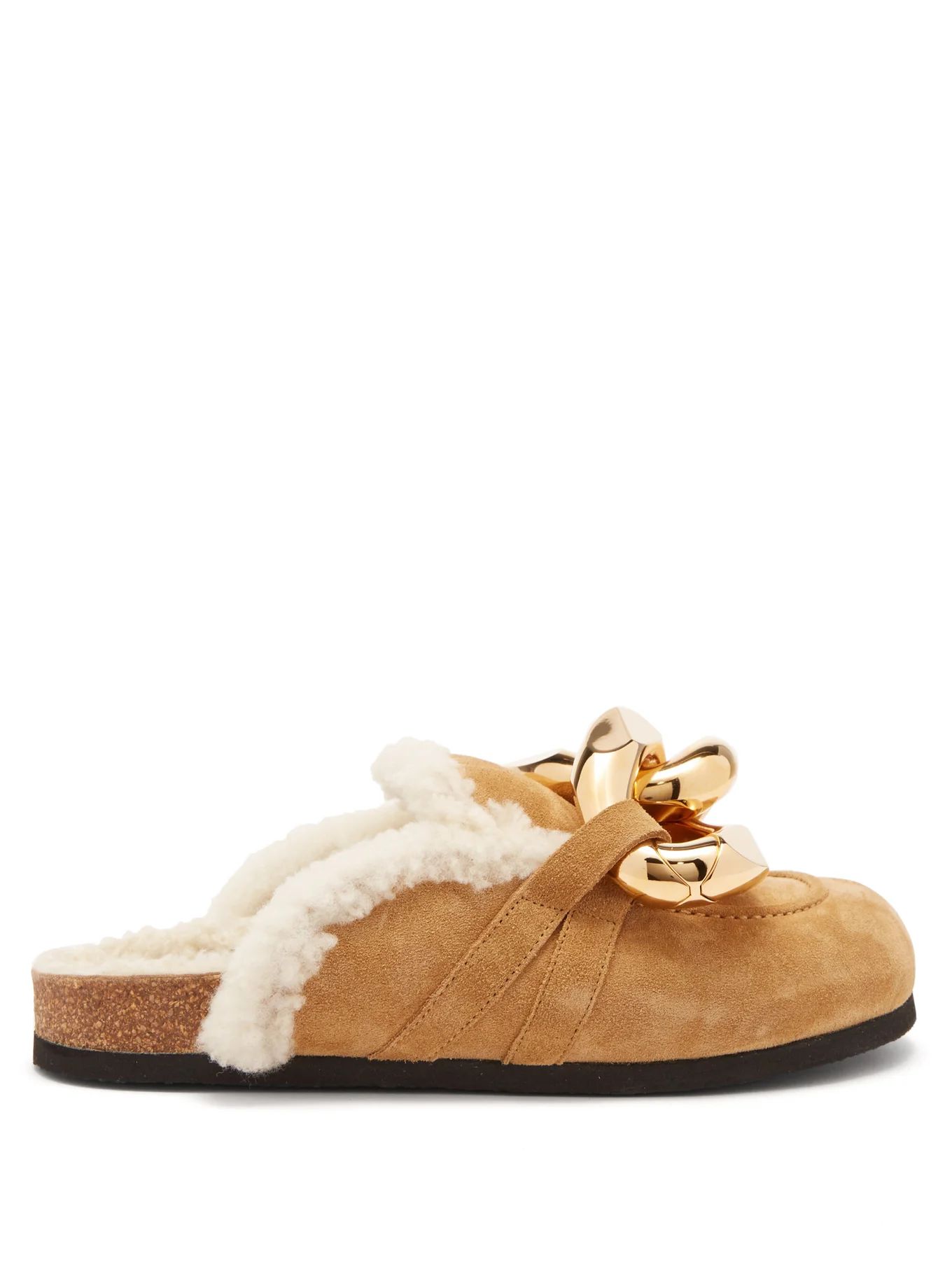 Chain shearling-lined suede slides | Matches (UK)