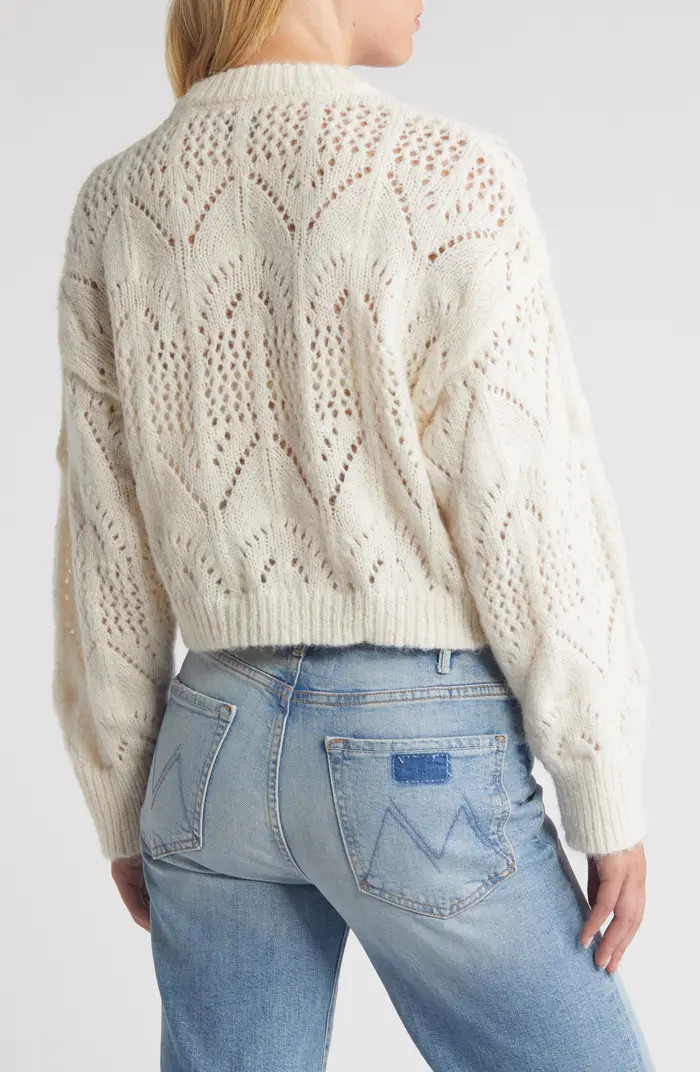 Topshop Pointelle Crewneck Sweater | Nordstrom | Nordstrom