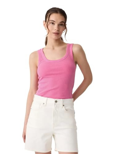GAP Womens Ribbed Scoop Tank Sizzling Fuchsia L | Amazon (US)