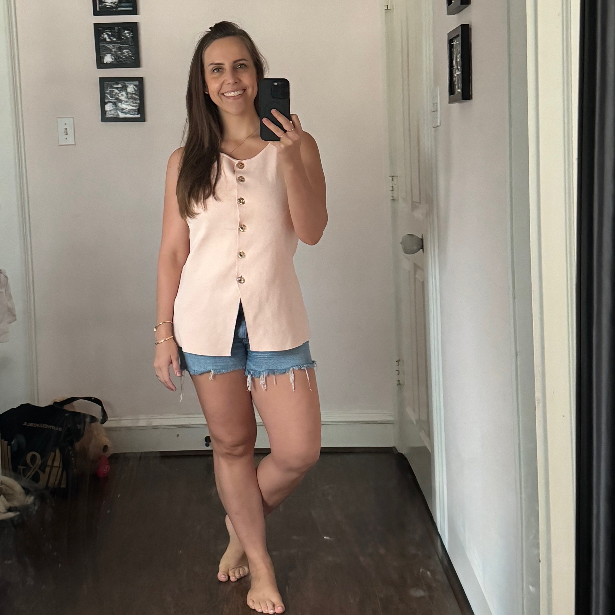 Chic shorts look with long button down vest…

#LTKootd #LTKTravel #LTKPetite