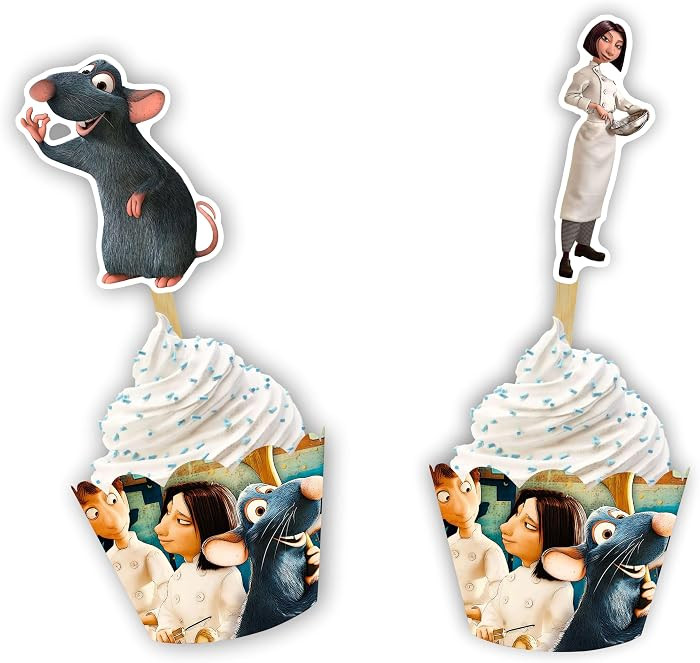 Ratatouile Cupcake Wrapper Decoration \u2013 Cartoon Chef Theme Cupcake Holders Birthday Parties,... | Amazon (US)