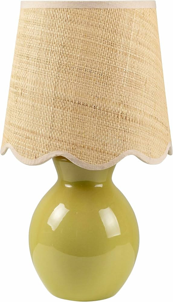 Salgareda Boho Ceramic and Jute Bedside Table Lamp for Bedroom Nightstand - End Side Lighting for... | Amazon (US)