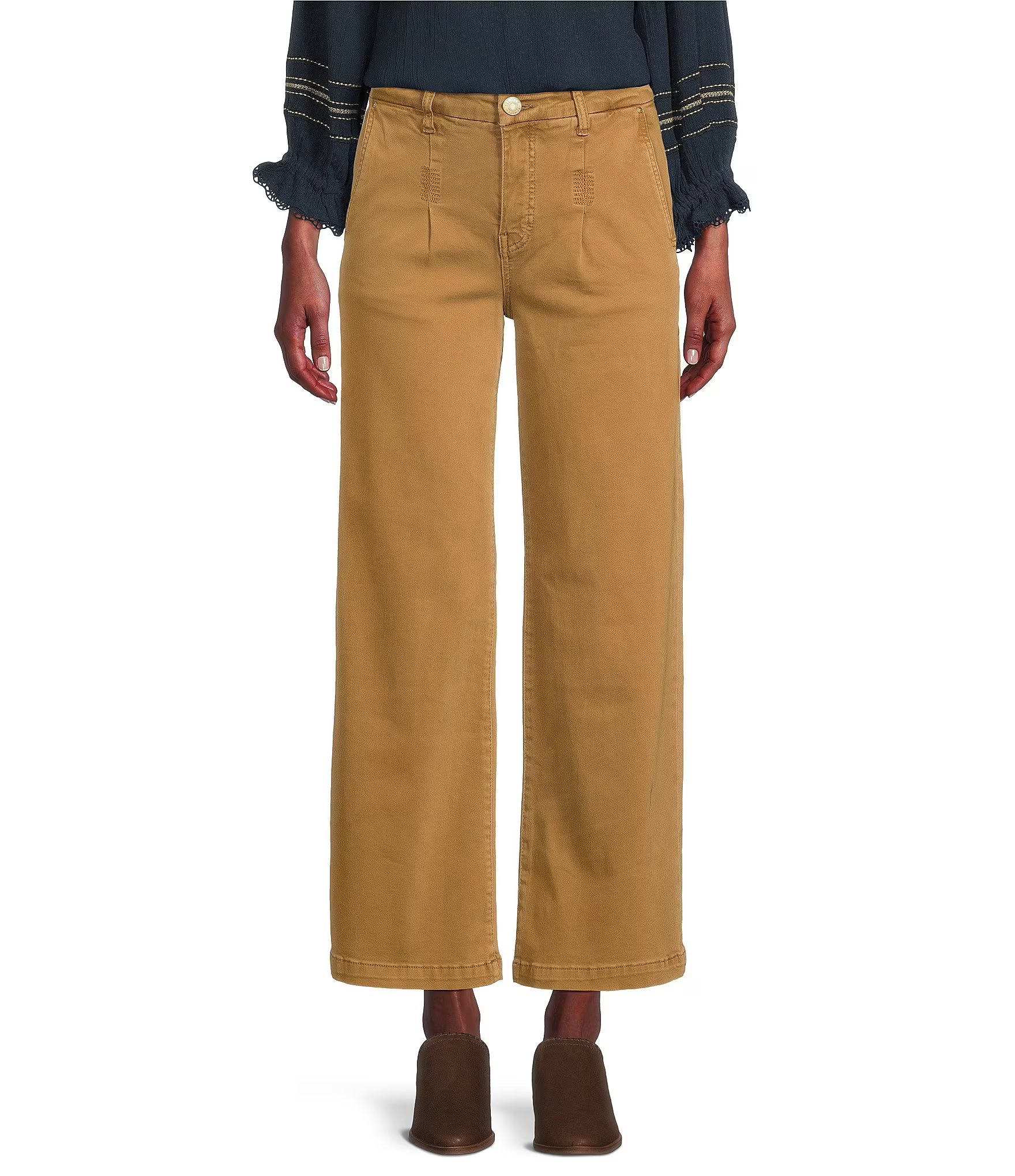 Meg High Rise Wide Leg Slash Pocket Stretch Denim Jeans | Dillard's