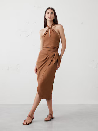 Faux-Wrap Midi Skirt | Banana Republic Factory | Banana Republic Factory