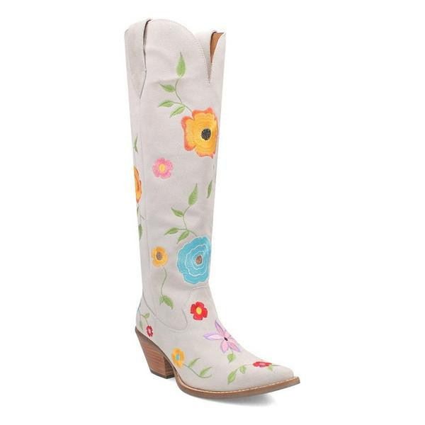 Women's Dingo Flower Power Suede Western Boots Casual 10 White | Scheels Sports