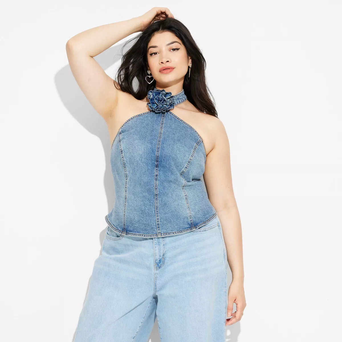 Women's Rosette Denim Tank Top - Wild Fable™ | Target