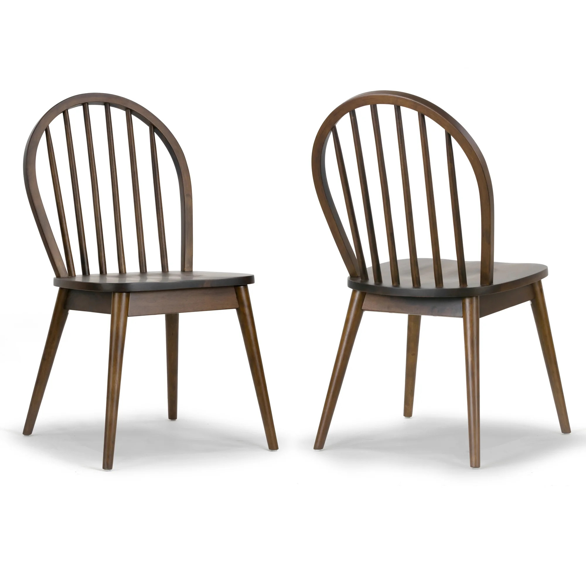 Set of 2 Astra Dark Brown Solid Wood Chair with Windsor Back | Walmart (US)