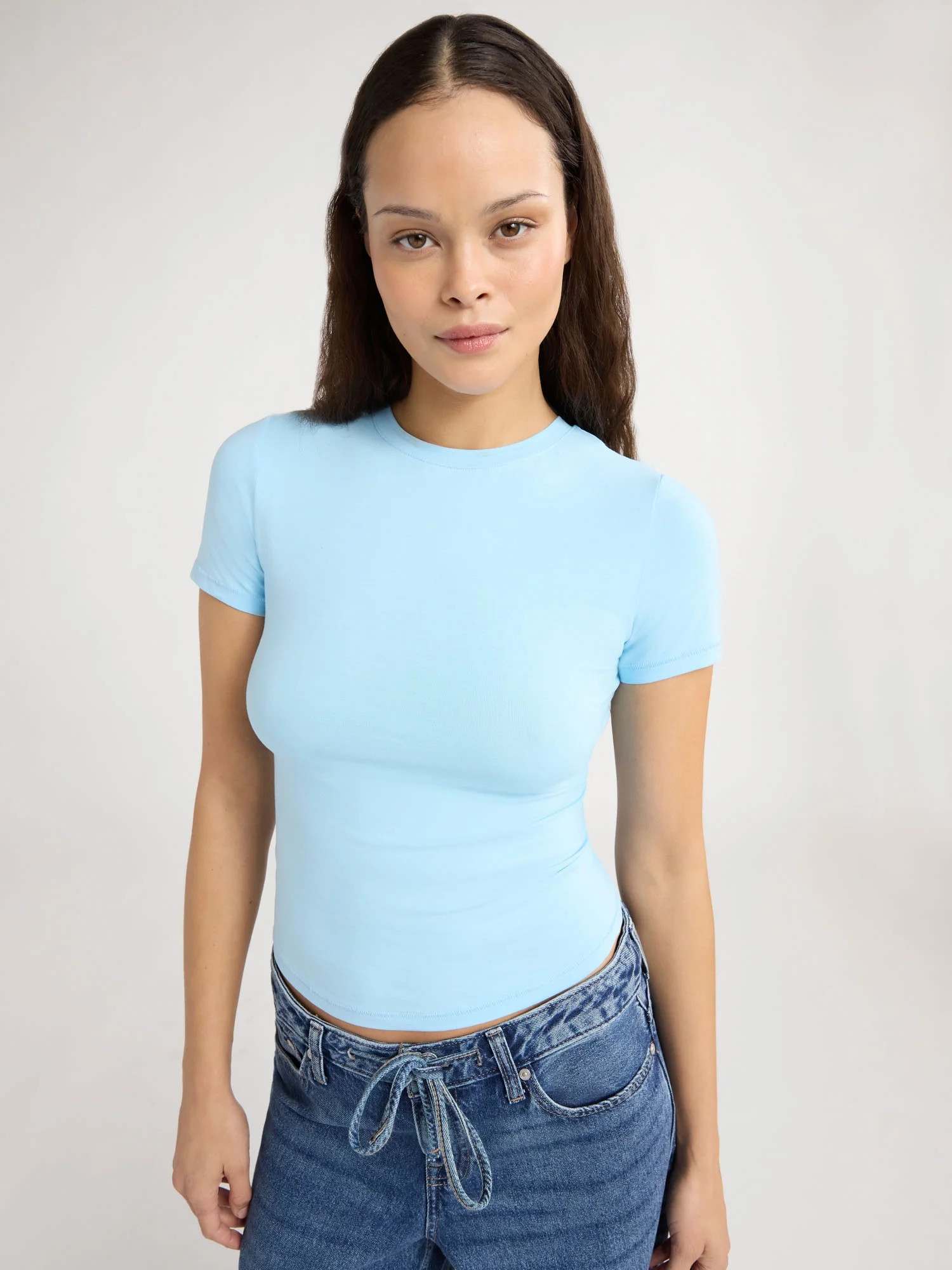 Scoop Women's Ultimate Refined Jersey Knit Fitted Baby Tee, Sizes XS-XXL | Walmart (US)