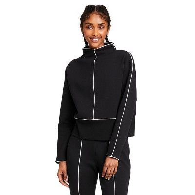 Women's Cropped Pullover Sweatshirt - Victor Glemaud x Target Black | Target