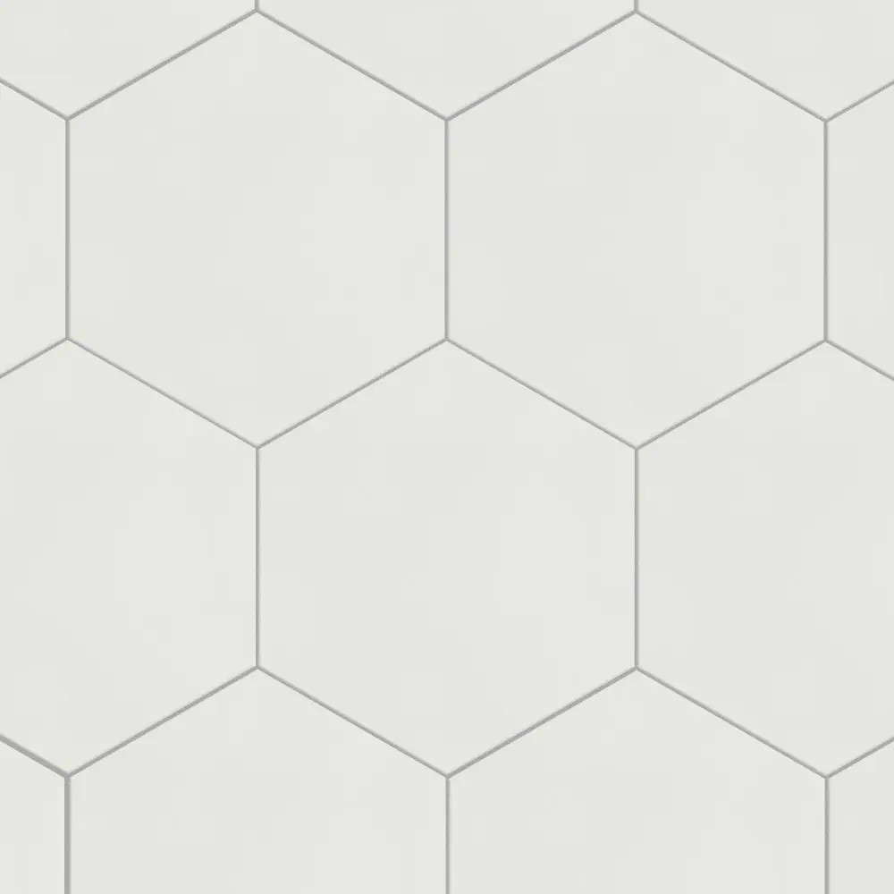 Affinity Tile Textile Basic Hex White 9-in x 10-in Satin Porcelain Hexagon Floor and Wall Tile ( 11.5-sq ft Carton ) | FCD10WTX | Lowe's