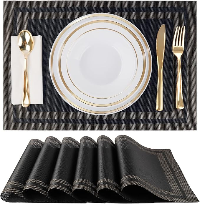 FGSAEOR Placemats,Table Place Mats for Kitchen Dining, Heat-Resistant Anti-Skid Stain Washable PV... | Amazon (US)