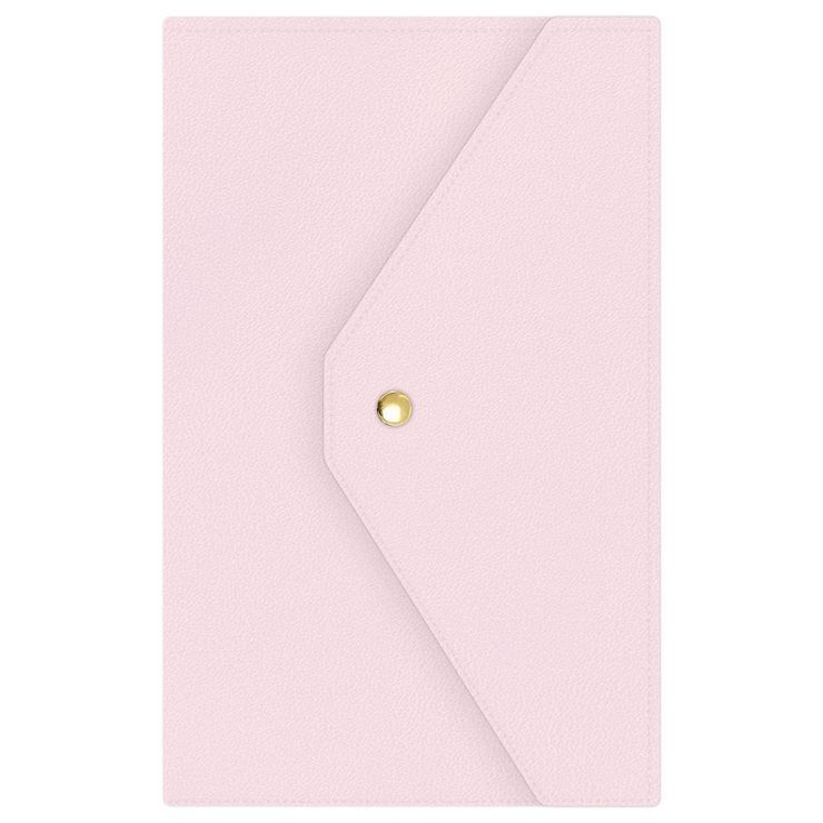 2023 Planner Clutch with Snap Closure 5"x8" Weekly/Monthly Leather Bookbound Solid Pink - Rachel ... | Target
