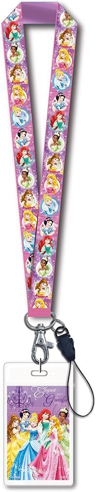 Disney Princess Lanyard with Card Holder,Pink,1" | Amazon (US)