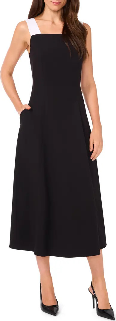 Halogen® Contrast Strap Midi Dress | Nordstrom | Nordstrom