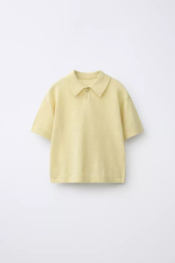 KNIT COTTON LINEN POLO SHIRT | Zara US