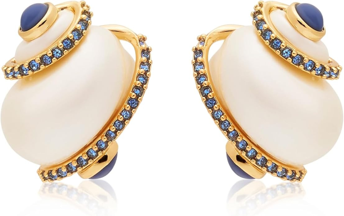 Kenneth Jay Lane Shell with Cabochon Tip Pierced Earring | Amazon (US)