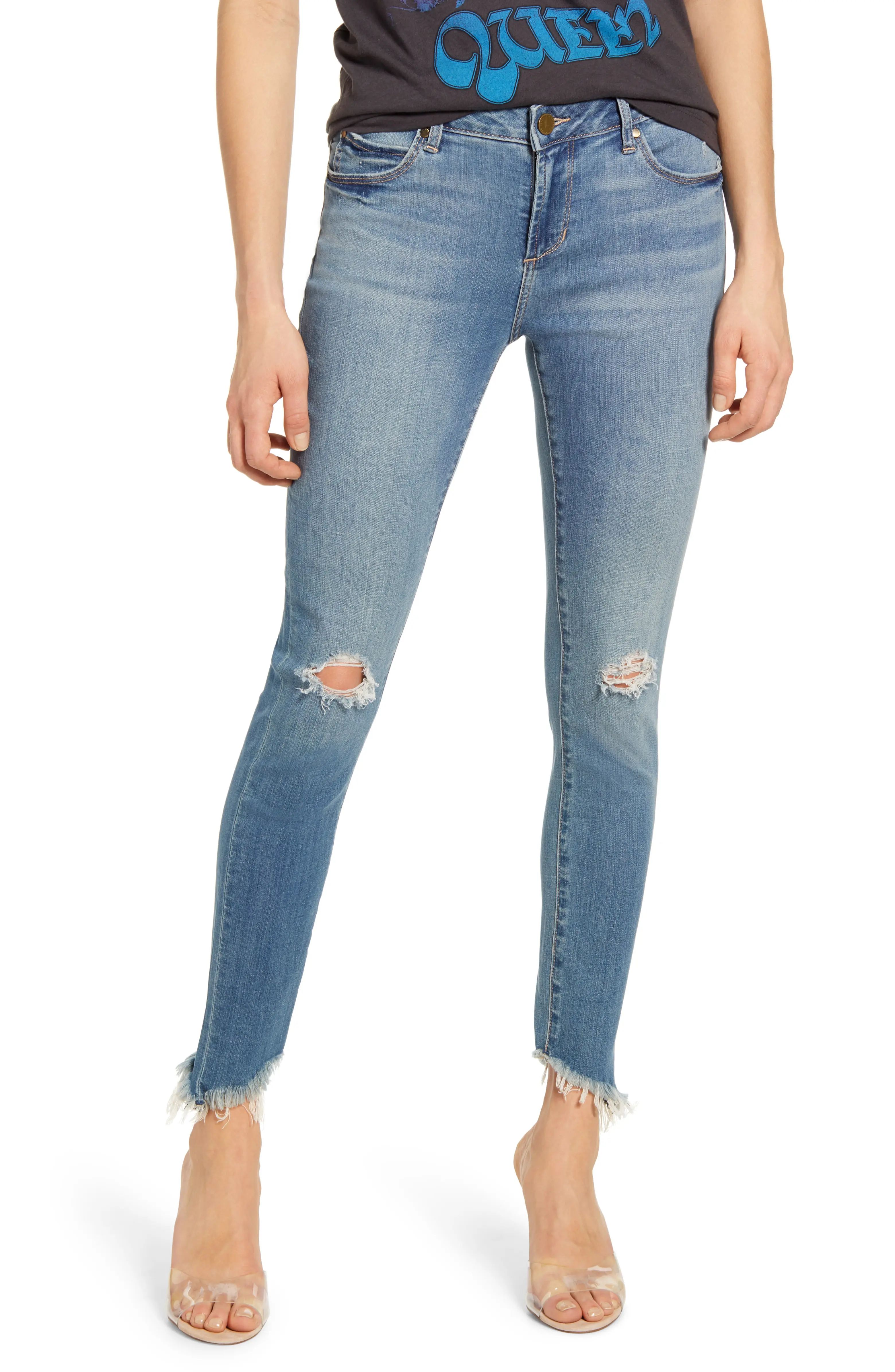 Suzy Ripped Fray Hem Ankle Skinny Jeans | Nordstrom